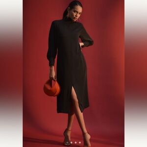 Maeve long sleeve Mock Neck midi dress Small NWT